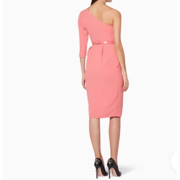 NWT ELISABETTA FRANCHI One-Shoulder Belted Dress - Picture 15 of 16